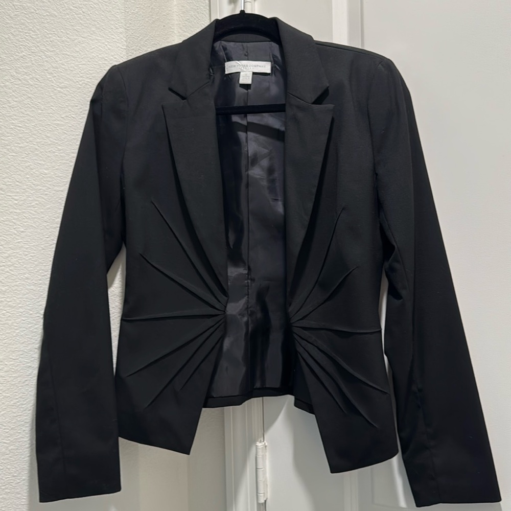 Black New York and Company fitted waist line jacket